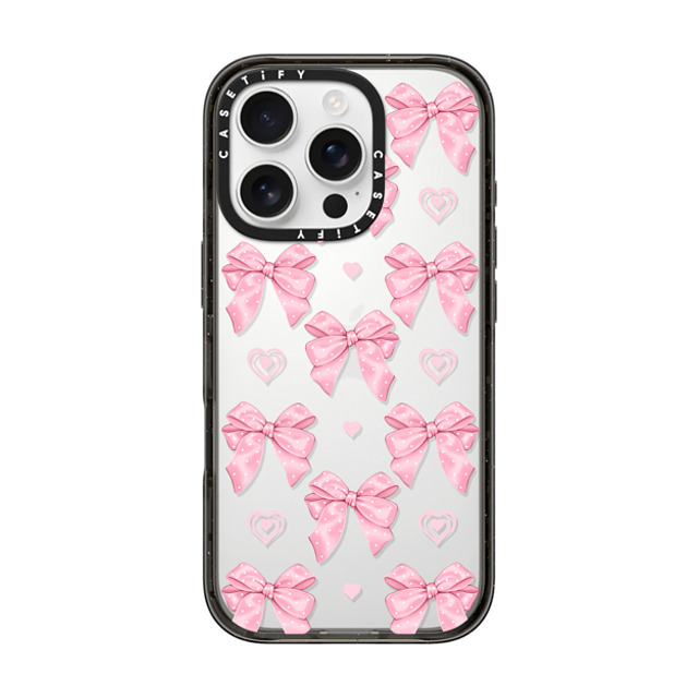 Victoria Ryabinina x CASETiFY iPhone 16 Pro ケース ブラック インパクトケース Pink bows