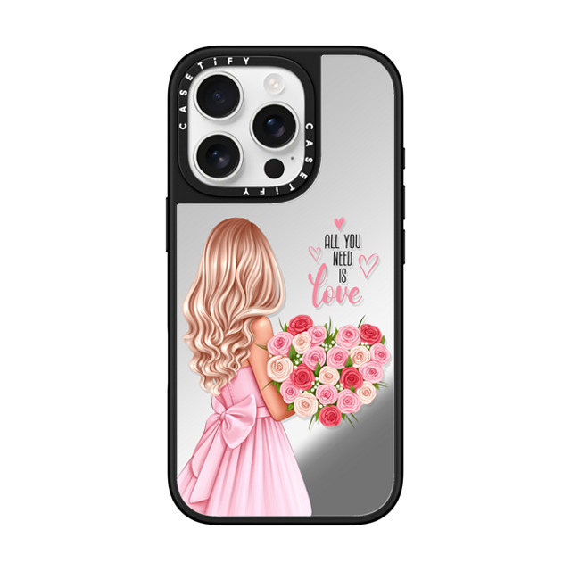 Victoria Ryabinina x CASETiFY iPhone 16 Pro Case Floral,Love Silver on Black ミラーケース MagSafe対応 Lady with flowers (blonde) Mother's Day Victoria Ryabinina x CASETiFY iPhone 16 Pro Case Floral,Love Silver on Black ミラーケース MagSafe対応 Lady with flowers (blonde) Mother's Day