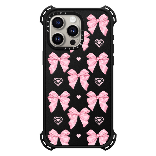 Victoria Ryabinina x CASETiFY iPhone 15 Pro Max Case Ribbon,Pattern Matte Black バウンスケース Pink bows Back to School Victoria Ryabinina x CASETiFY iPhone 15 Pro Max Case Ribbon,Pattern Matte Black バウンスケース Pink bows Back to School