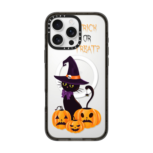 Victoria Ryabinina x CASETiFY iPhone 16 Pro Max Case Black Impact Case MagSafe Compatible Cat and pumpkins Back to School Victoria Ryabinina x CASETiFY iPhone 16 Pro Max Case Black Impact Case MagSafe Compatible Cat and pumpkins Back to School