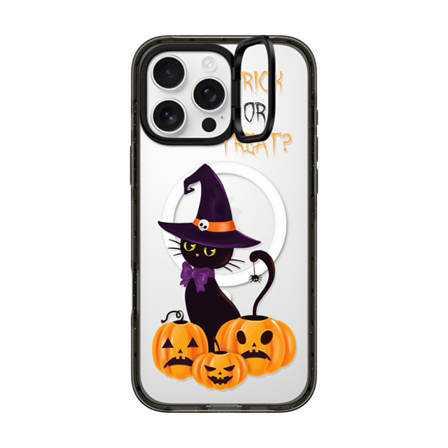 Victoria Ryabinina x CASETiFY iPhone 16 Pro Max Case Black インパクトリングスタンドケース MagSafe対応 Cat and pumpkins Back to School Victoria Ryabinina x CASETiFY iPhone 16 Pro Max Case Black インパクトリングスタンドケース MagSafe対応 Cat and pumpkins Back to School
