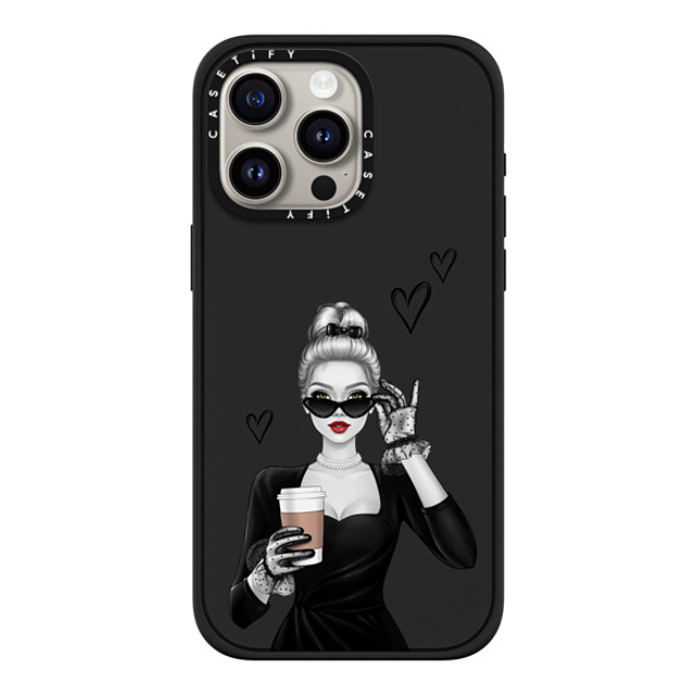 Victoria Ryabinina x CASETiFY iPhone 15 Pro Max ケース マットブラック インパクトケース MagSafe対応 Elegant lady