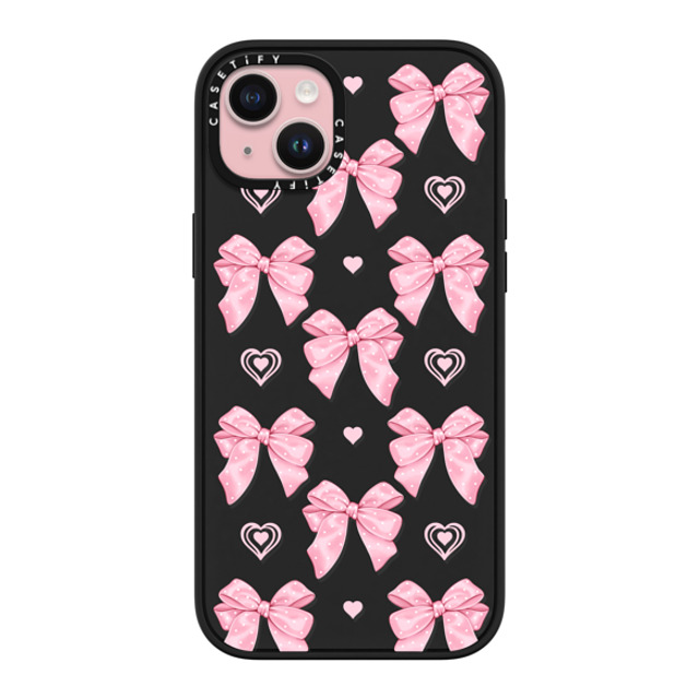 Victoria Ryabinina x CASETiFY iPhone 15 Plus ケース マットブラック インパクトケース Pink bows