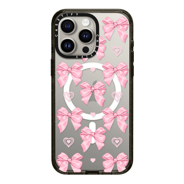 Victoria Ryabinina x CASETiFY iPhone 15 Pro Max ケース ブラック インパクトケース MagSafe対応 Pink bows