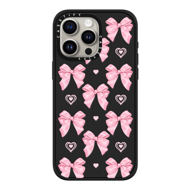 Victoria Ryabinina x CASETiFY iPhone 15 Pro Max ケース マットブラック インパクトケース MagSafe対応 Pink bows