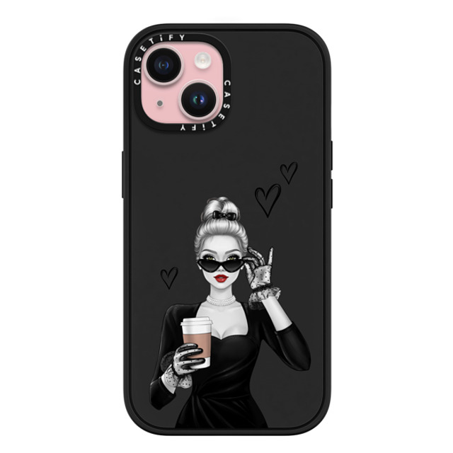 Victoria Ryabinina x CASETiFY iPhone 15 ケース マットブラック インパクトケース MagSafe対応 Elegant lady