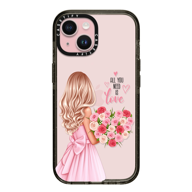 Victoria Ryabinina x CASETiFY iPhone 15 Case Floral,Love Black インパクトケース Lady with flowers (blonde) Mother's Day Victoria Ryabinina x CASETiFY iPhone 15 Case Floral,Love Black インパクトケース Lady with flowers (blonde) Mother's Day