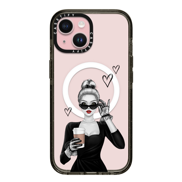 Victoria Ryabinina x CASETiFY iPhone 15 ケース ブラック インパクトケース MagSafe対応 Elegant lady