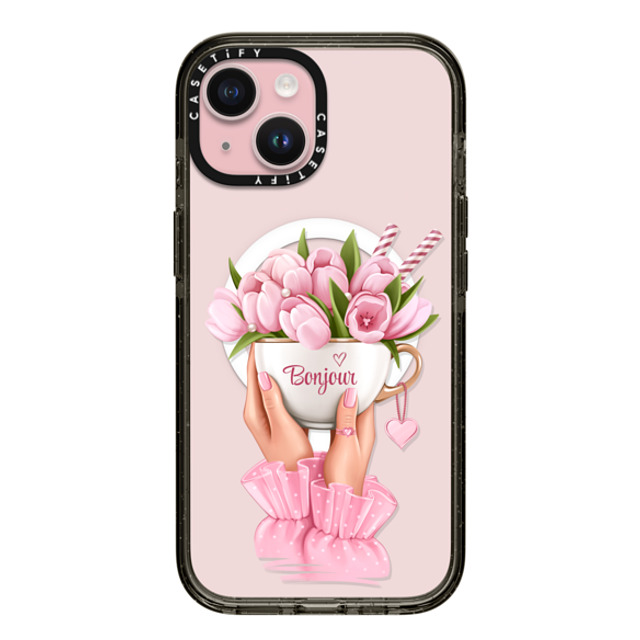Victoria Ryabinina x CASETiFY iPhone 15 ケース Floral ブラック インパクトケース MagSafe対応 Floral coffee Father's Day Victoria Ryabinina x CASETiFY iPhone 15 ケース Floral ブラック インパクトケース MagSafe対応 Floral coffee Father's Day