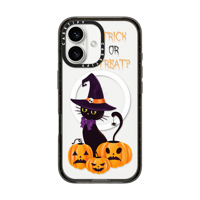 Victoria Ryabinina x CASETiFY iPhone 16 ケース ブラック インパクトケース MagSafe対応 Cat and pumpkins Father's Day Victoria Ryabinina x CASETiFY iPhone 16 ケース ブラック インパクトケース MagSafe対応 Cat and pumpkins Father's Day