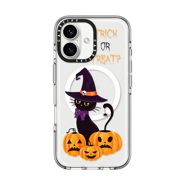 Victoria Ryabinina x CASETiFY iPhone 16 Case クリア クリア ケース MagSafe対応 Cat and pumpkins Back to School Victoria Ryabinina x CASETiFY iPhone 16 Case クリア クリア ケース MagSafe対応 Cat and pumpkins Back to School