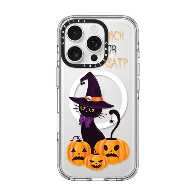 Victoria Ryabinina x CASETiFY iPhone 16 Pro Case クリア クリア ケース MagSafe対応 Cat and pumpkins Back to School Victoria Ryabinina x CASETiFY iPhone 16 Pro Case クリア クリア ケース MagSafe対応 Cat and pumpkins Back to School