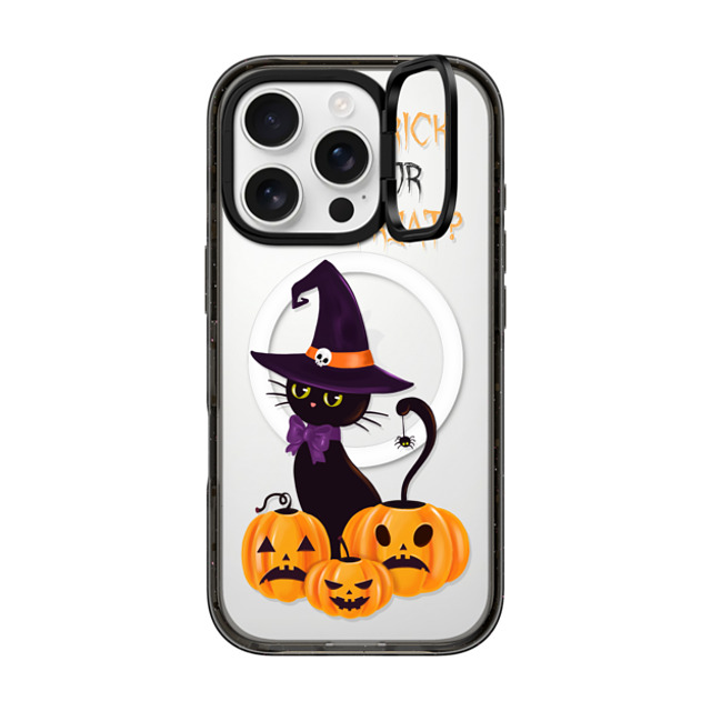 Victoria Ryabinina x CASETiFY iPhone 16 Pro Case Black インパクトリングスタンドケース MagSafe対応 Cat and pumpkins Back to School Victoria Ryabinina x CASETiFY iPhone 16 Pro Case Black インパクトリングスタンドケース MagSafe対応 Cat and pumpkins Back to School