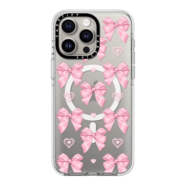 Victoria Ryabinina x CASETiFY iPhone 15 Pro Max ケース クリア クリア ケース MagSafe対応 Pink bows