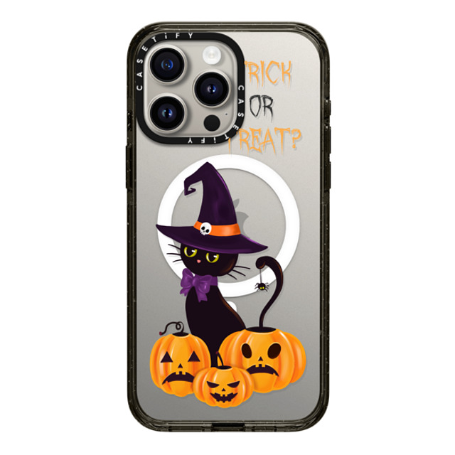 Victoria Ryabinina x CASETiFY iPhone 15 Pro Max Case Black Impact Case MagSafe Compatible Cat and pumpkins Back to School Victoria Ryabinina x CASETiFY iPhone 15 Pro Max Case Black Impact Case MagSafe Compatible Cat and pumpkins Back to School