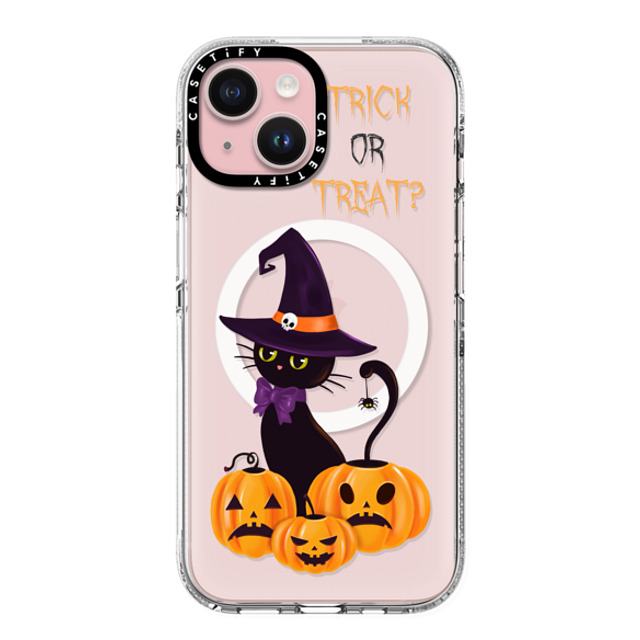 Victoria Ryabinina x CASETiFY iPhone 15 Case クリア クリア ケース MagSafe対応 Cat and pumpkins Back to School Victoria Ryabinina x CASETiFY iPhone 15 Case クリア クリア ケース MagSafe対応 Cat and pumpkins Back to School