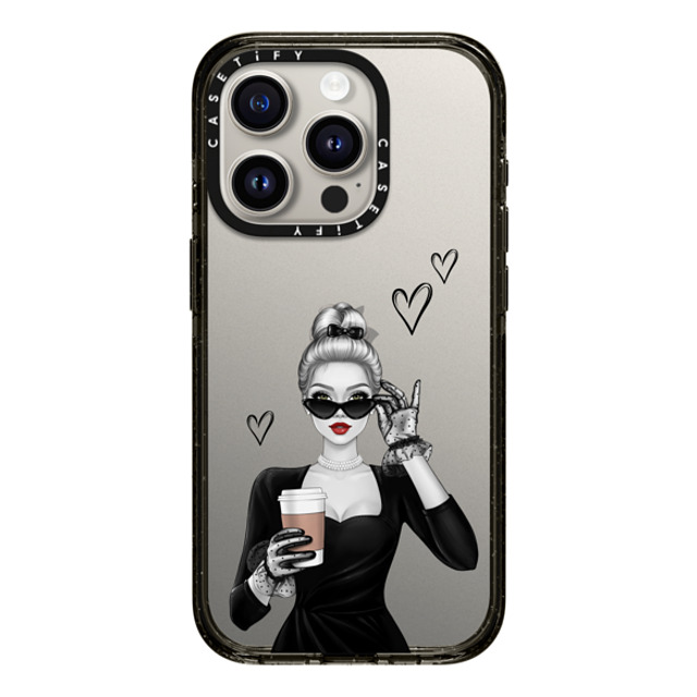 Victoria Ryabinina x CASETiFY iPhone 15 Pro ケース ブラック インパクトケース Elegant lady