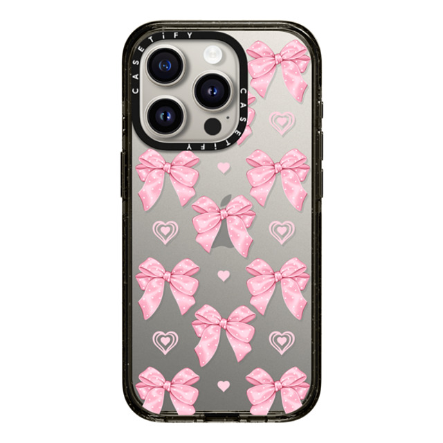 Victoria Ryabinina x CASETiFY iPhone 15 Pro ケース ブラック インパクトケース Pink bows