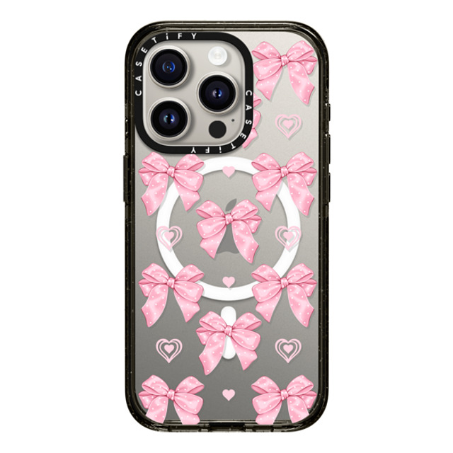 Victoria Ryabinina x CASETiFY iPhone 15 Pro ケース ブラック インパクトケース MagSafe対応 Pink bows