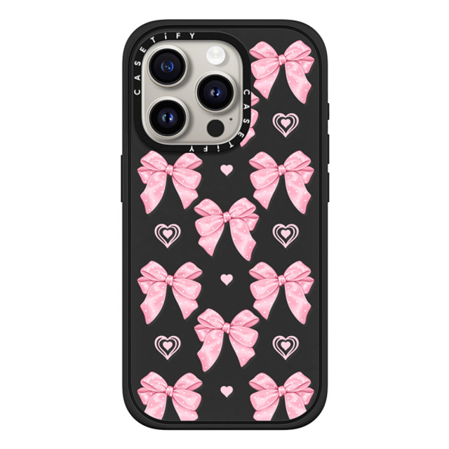 Victoria Ryabinina x CASETiFY iPhone 15 Pro ケース マットブラック インパクトケース MagSafe対応 Pink bows