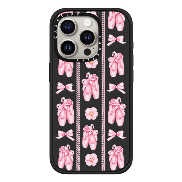 Victoria Ryabinina x CASETiFY iPhone 15 Pro Case Ribbon,Pattern Matte Black Impact Case MagSafe Compatible Ballet pattern Back to School Victoria Ryabinina x CASETiFY iPhone 15 Pro Case Ribbon,Pattern Matte Black Impact Case MagSafe Compatible Ballet pattern Back to School