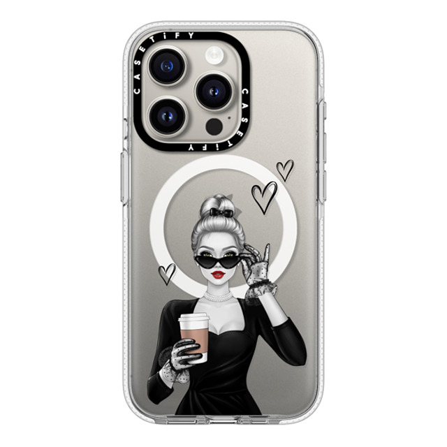 Victoria Ryabinina x CASETiFY iPhone 15 Pro ケース クリア クリア ケース MagSafe対応 Elegant lady