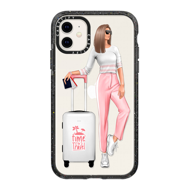 Victoria Ryabinina x CASETiFY iPhone 11 Case Black Impact Case Travel lady (brunette) Victoria Ryabinina x CASETiFY iPhone 11 Case Black Impact Case Travel lady (brunette)