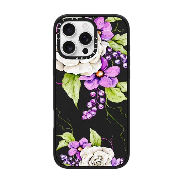Victoria Ryabinina x CASETiFY iPhone 16 Pro Max ケース マットブラック インパクトケース MagSafe対応 Watercolor spring flowers Back to School Victoria Ryabinina x CASETiFY iPhone 16 Pro Max ケース マットブラック インパクトケース MagSafe対応 Watercolor spring flowers Back to School