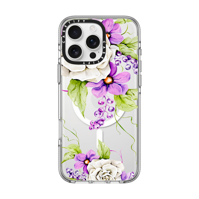 Victoria Ryabinina x CASETiFY iPhone 16 Pro Max ケース クリア クリア ケース MagSafe対応 Watercolor spring flowers Back to School Victoria Ryabinina x CASETiFY iPhone 16 Pro Max ケース クリア クリア ケース MagSafe対応 Watercolor spring flowers Back to School