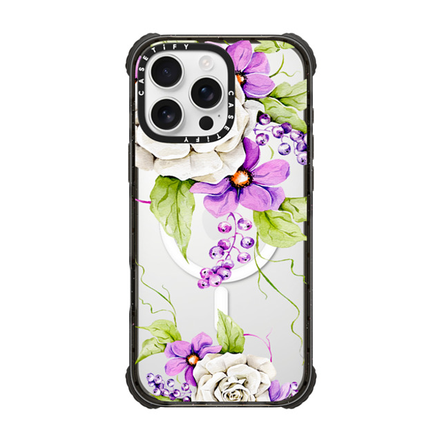 Victoria Ryabinina x CASETiFY iPhone 16 Pro Max ケース ブラック ウルトラ インパクトケース MagSafe 対応 Watercolor spring flowers Back to School Victoria Ryabinina x CASETiFY iPhone 16 Pro Max ケース ブラック ウルトラ インパクトケース MagSafe 対応 Watercolor spring flowers Back to School