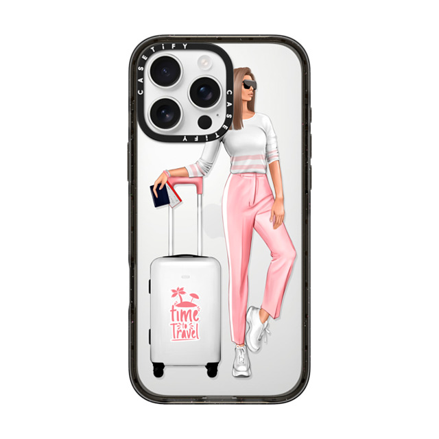 Victoria Ryabinina x CASETiFY iPhone 16 Pro Max Case Black Impact Case Travel lady (brunette) Victoria Ryabinina x CASETiFY iPhone 16 Pro Max Case Black Impact Case Travel lady (brunette)