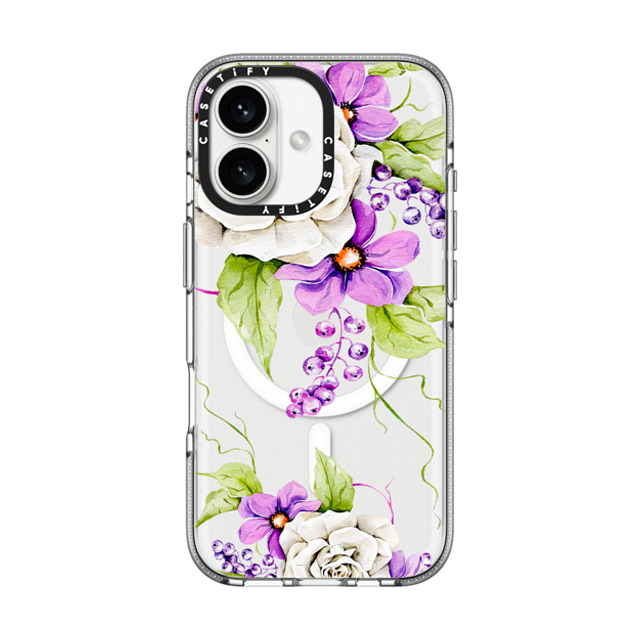 Victoria Ryabinina x CASETiFY iPhone 16 ケース クリア クリア ケース MagSafe対応 Watercolor spring flowers Back to School Victoria Ryabinina x CASETiFY iPhone 16 ケース クリア クリア ケース MagSafe対応 Watercolor spring flowers Back to School