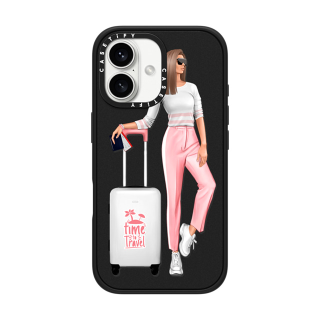 Victoria Ryabinina x CASETiFY iPhone 16 Case Matte Black Impact Case MagSafe Compatible Travel lady (brunette) Victoria Ryabinina x CASETiFY iPhone 16 Case Matte Black Impact Case MagSafe Compatible Travel lady (brunette)