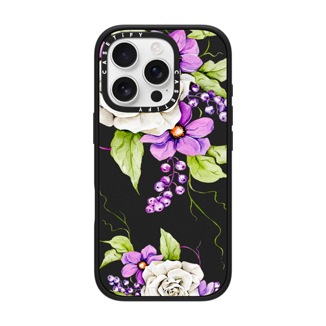 Victoria Ryabinina x CASETiFY iPhone 16 Pro ケース マットブラック インパクトケース MagSafe対応 Watercolor spring flowers Back to School Victoria Ryabinina x CASETiFY iPhone 16 Pro ケース マットブラック インパクトケース MagSafe対応 Watercolor spring flowers Back to School