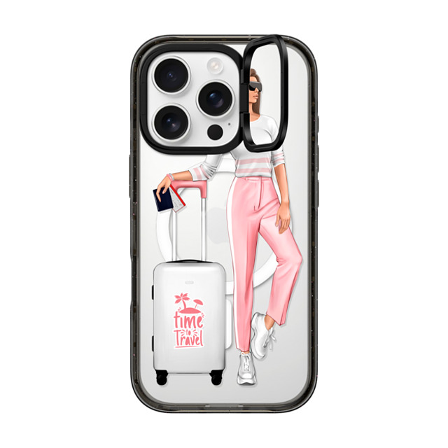 Victoria Ryabinina x CASETiFY iPhone 16 Pro Case Black インパクトリングスタンドケース MagSafe対応 Travel lady (brunette) Victoria Ryabinina x CASETiFY iPhone 16 Pro Case Black インパクトリングスタンドケース MagSafe対応 Travel lady (brunette)