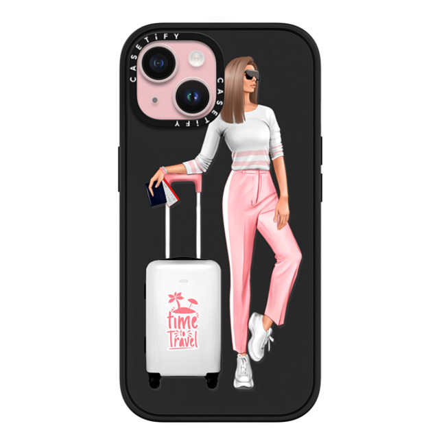 Victoria Ryabinina x CASETiFY iPhone 15 Case Matte Black Impact Case MagSafe Compatible Travel lady (brunette) Victoria Ryabinina x CASETiFY iPhone 15 Case Matte Black Impact Case MagSafe Compatible Travel lady (brunette)