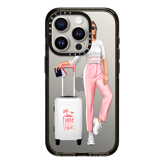 Victoria Ryabinina x CASETiFY iPhone 15 Pro Case Black Impact Case Travel lady (brunette) Victoria Ryabinina x CASETiFY iPhone 15 Pro Case Black Impact Case Travel lady (brunette)