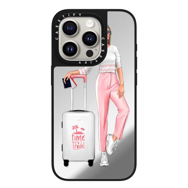 Victoria Ryabinina x CASETiFY iPhone 15 Pro Case Silver on Black ミラーケース MagSafe対応 Travel lady (brunette) Victoria Ryabinina x CASETiFY iPhone 15 Pro Case Silver on Black ミラーケース MagSafe対応 Travel lady (brunette)