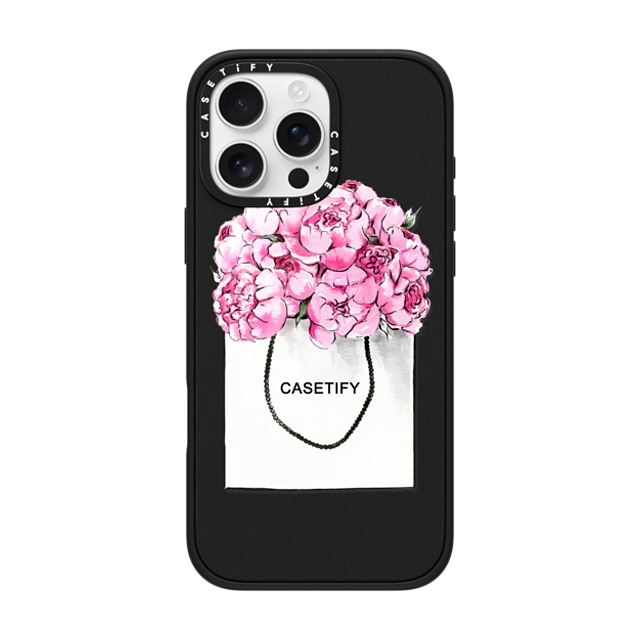 Victoria Ryabinina x CASETiFY iPhone 16 Pro Max Case Matte Black Impact Case MagSafe Compatible Peonies in paper bag Back to School Victoria Ryabinina x CASETiFY iPhone 16 Pro Max Case Matte Black Impact Case MagSafe Compatible Peonies in paper bag Back to School