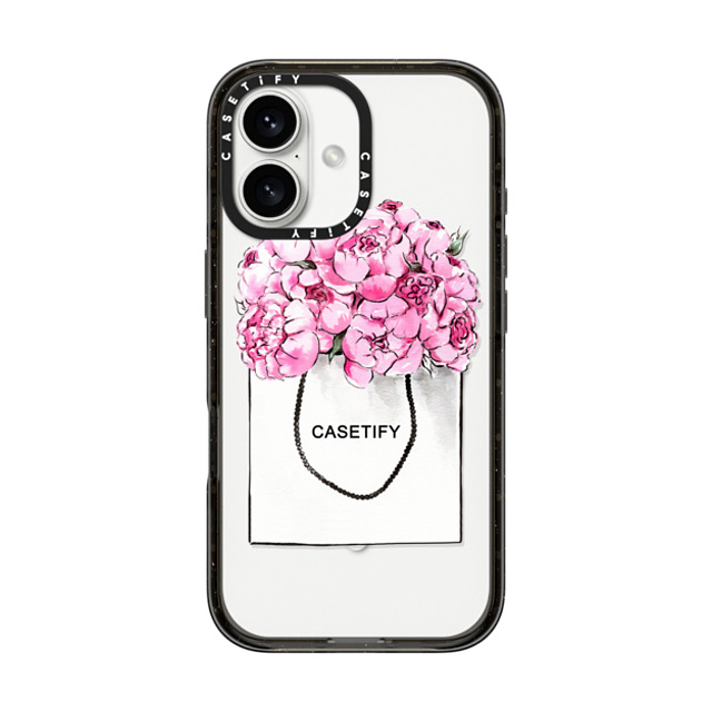 Victoria Ryabinina x CASETiFY iPhone 16 Case Black Impact Case MagSafe Compatible Peonies in paper bag Back to School Victoria Ryabinina x CASETiFY iPhone 16 Case Black Impact Case MagSafe Compatible Peonies in paper bag Back to School