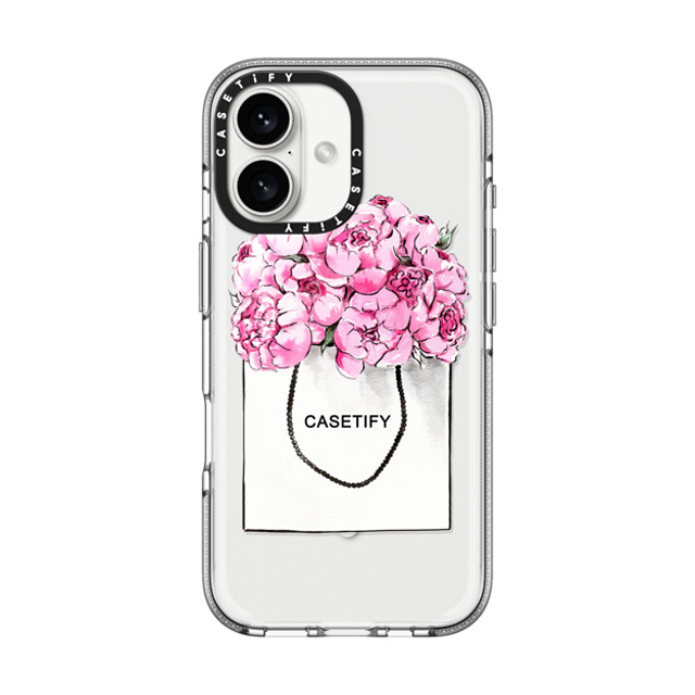 Victoria Ryabinina x CASETiFY iPhone 16 Case クリア クリア ケース MagSafe対応 Peonies in paper bag Back to School Victoria Ryabinina x CASETiFY iPhone 16 Case クリア クリア ケース MagSafe対応 Peonies in paper bag Back to School