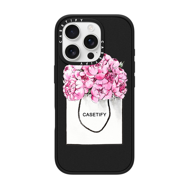 Victoria Ryabinina x CASETiFY iPhone 16 Pro Case Matte Black Impact Case MagSafe Compatible Peonies in paper bag Back to School Victoria Ryabinina x CASETiFY iPhone 16 Pro Case Matte Black Impact Case MagSafe Compatible Peonies in paper bag Back to School