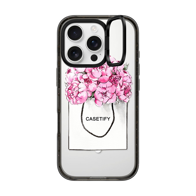 Victoria Ryabinina x CASETiFY iPhone 16 Pro Case Black インパクトリングスタンドケース MagSafe対応 Peonies in paper bag Back to School Victoria Ryabinina x CASETiFY iPhone 16 Pro Case Black インパクトリングスタンドケース MagSafe対応 Peonies in paper bag Back to School