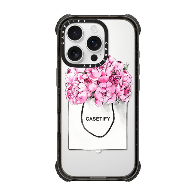 Victoria Ryabinina x CASETiFY iPhone 16 Pro Case Black ウルトラ インパクトケース MagSafe 対応 Peonies in paper bag Back to School Victoria Ryabinina x CASETiFY iPhone 16 Pro Case Black ウルトラ インパクトケース MagSafe 対応 Peonies in paper bag Back to School