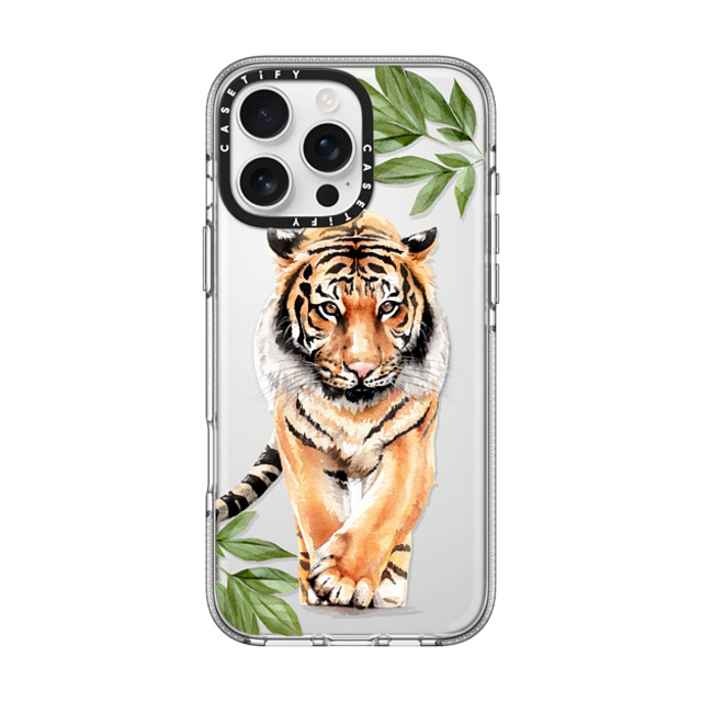 Victoria Ryabinina x CASETiFY iPhone 16 Pro Max Case Clear Clear Case MagSafe Compatible Tiger and leaves Mother's Day Victoria Ryabinina x CASETiFY iPhone 16 Pro Max Case Clear Clear Case MagSafe Compatible Tiger and leaves Mother's Day