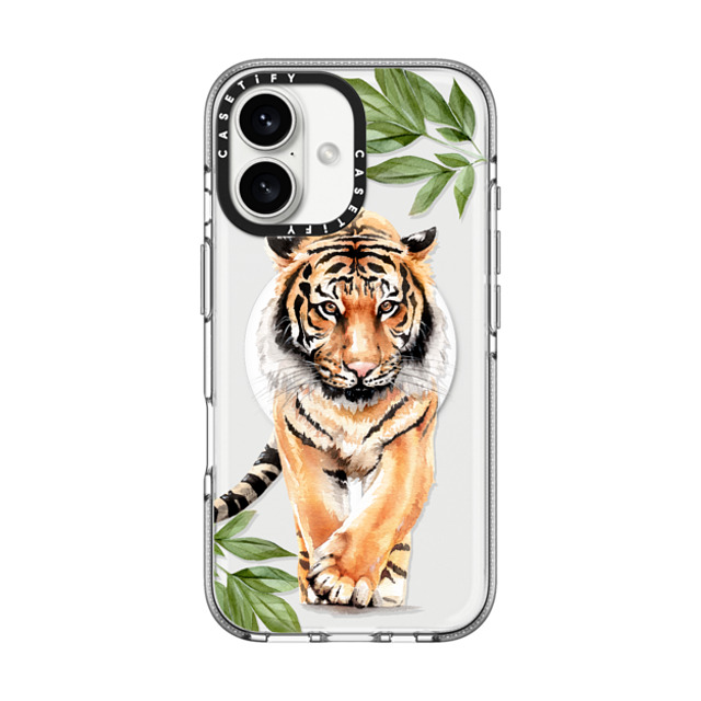 Victoria Ryabinina x CASETiFY iPhone 16 ケース クリア クリア ケース MagSafe対応 Tiger and leaves Father's Day Victoria Ryabinina x CASETiFY iPhone 16 ケース クリア クリア ケース MagSafe対応 Tiger and leaves Father's Day