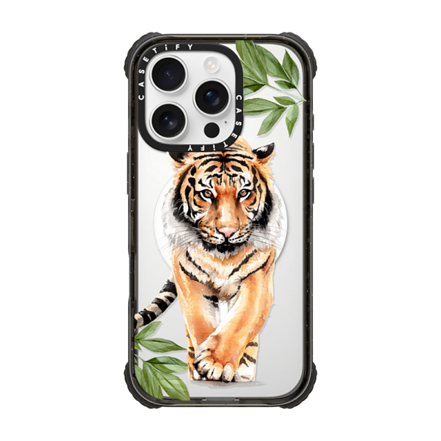 Victoria Ryabinina x CASETiFY iPhone 16 Pro Case Black ウルトラ インパクトケース MagSafe 対応 Tiger and leaves Mother's Day Victoria Ryabinina x CASETiFY iPhone 16 Pro Case Black ウルトラ インパクトケース MagSafe 対応 Tiger and leaves Mother's Day