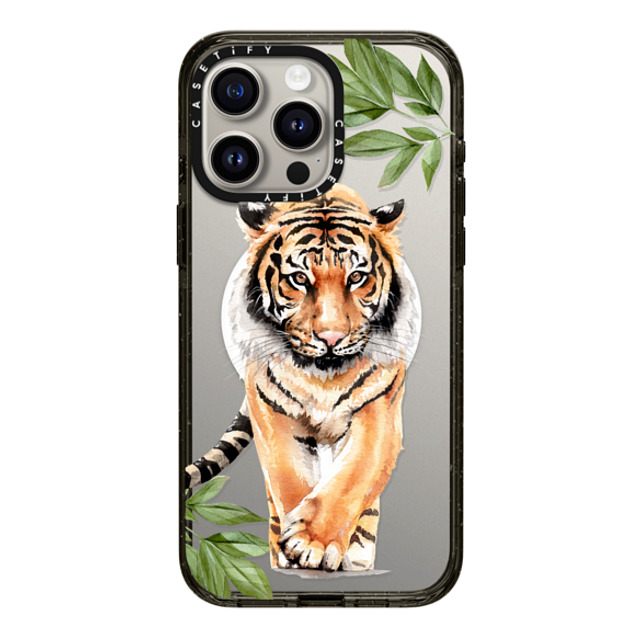 Victoria Ryabinina x CASETiFY iPhone 15 Pro Max ケース ブラック インパクトケース MagSafe対応 Tiger and leaves Mother's Day Victoria Ryabinina x CASETiFY iPhone 15 Pro Max ケース ブラック インパクトケース MagSafe対応 Tiger and leaves Mother's Day