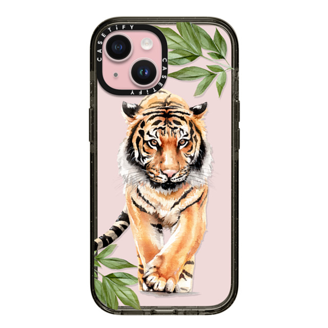 Victoria Ryabinina x CASETiFY iPhone 15 Case Black インパクトケース Tiger and leaves Mother's Day Victoria Ryabinina x CASETiFY iPhone 15 Case Black インパクトケース Tiger and leaves Mother's Day