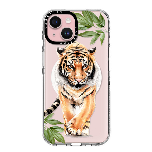 Victoria Ryabinina x CASETiFY iPhone 15 ケース クリア クリア ケース MagSafe対応 Tiger and leaves Father's Day Victoria Ryabinina x CASETiFY iPhone 15 ケース クリア クリア ケース MagSafe対応 Tiger and leaves Father's Day